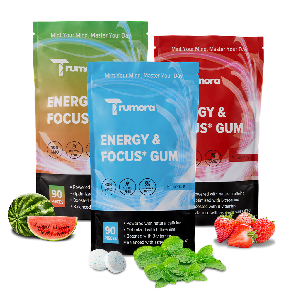 Trumora Gum Bundle-Peppermint, Strawberry & Watermelon
